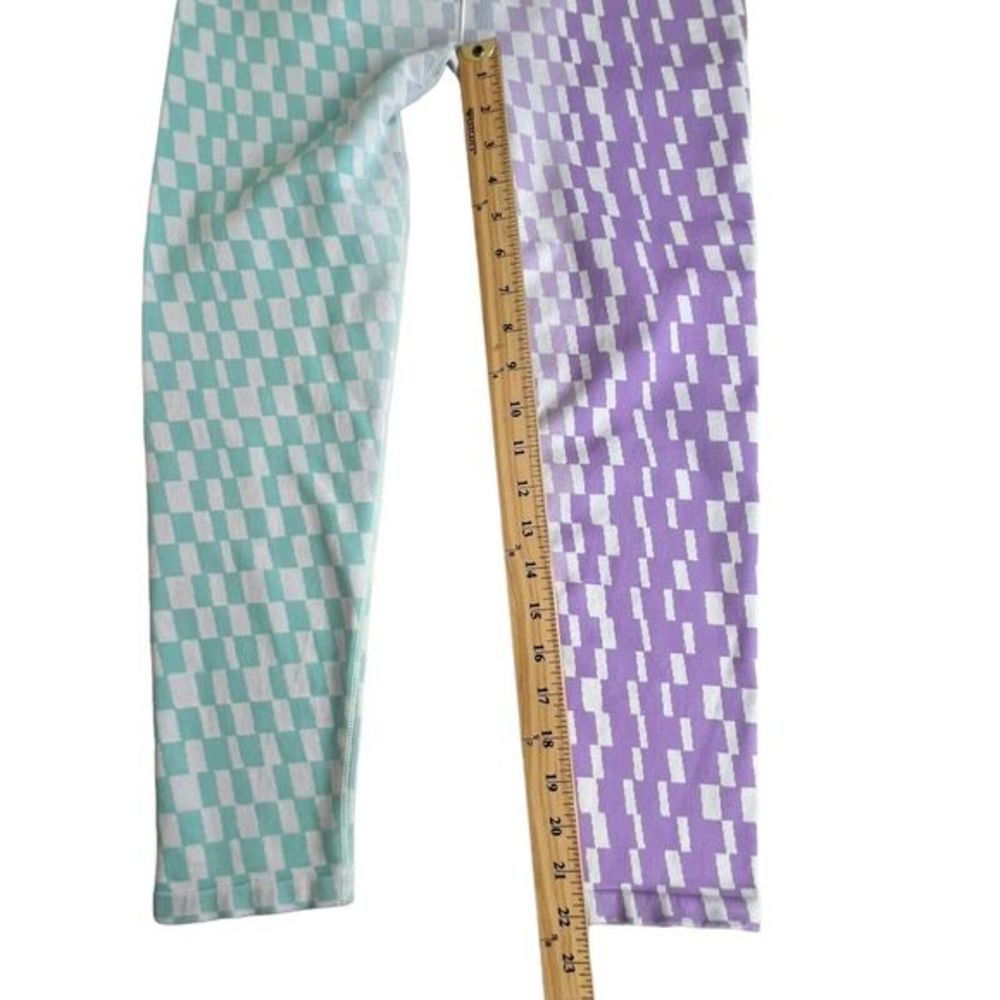 Fabletics Womens Multicolored Checkered High Waisted Seamless‎ 7/8 Leggings XL - Picture 5 of 8